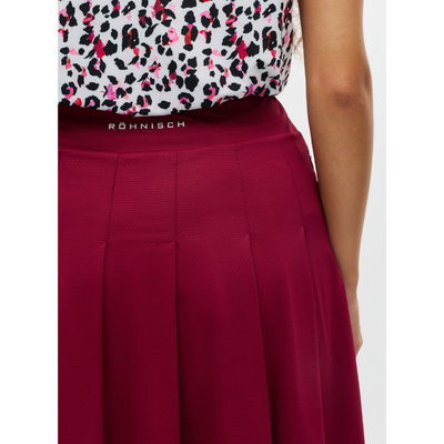 Golfkjol Röhnisch Nicky Pleated Long Skort Beet Red