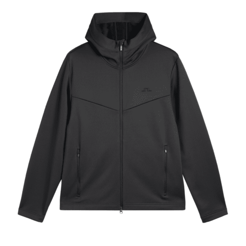 Golf Hoodie J Lindeberg Maclean Full Zip Herr Svart
