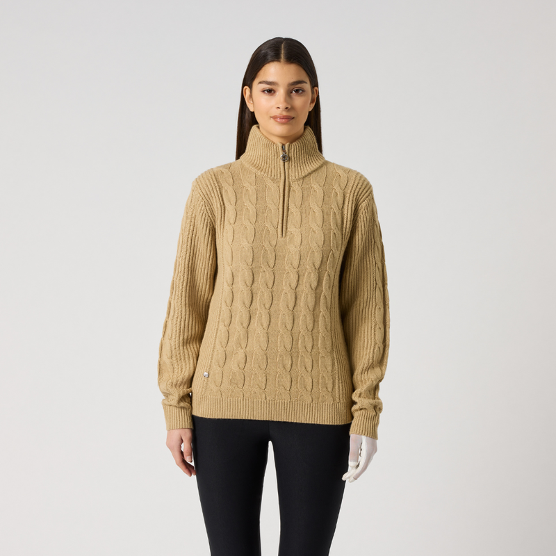 Daily Sports Kabelstickad Windstopper Beige