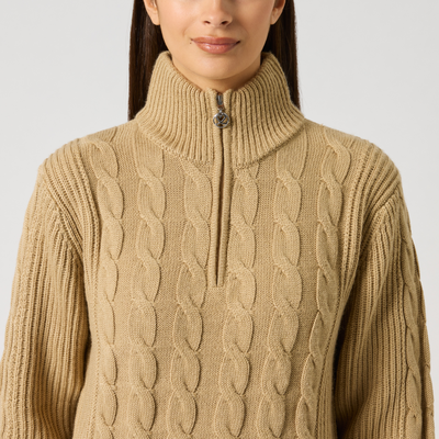 Daily Sports Kabelstickad Windstopper Beige