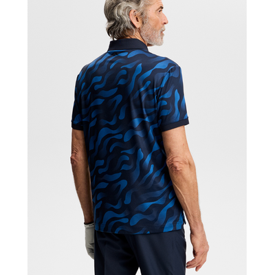 J Lindeberg I Tour Tech Print Golfpiké Herr I Navy