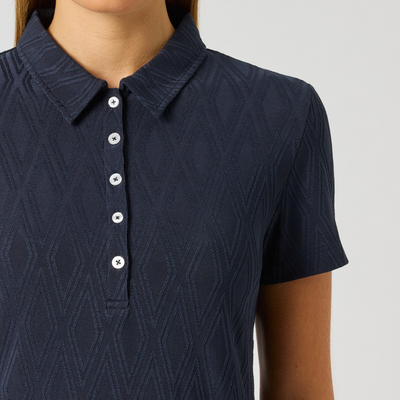 Golfpiké dam Daily Sports Graphic Jacquard Polo Navy