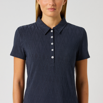 Golfpiké dam Daily Sports Graphic Jacquard Polo Navy