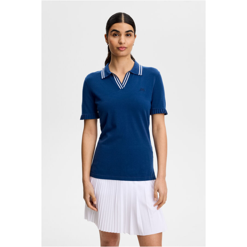 J Lindeberg Golf Mira Knitted Top Estate Blue