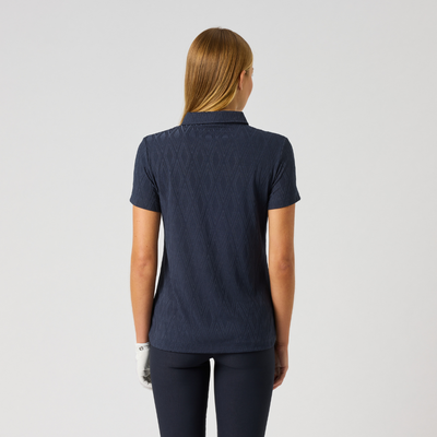 Golfpiké dam Daily Sports Graphic Jacquard Polo Navy