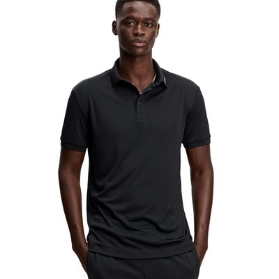 J Lindeberg KV Print Golfpike herr I Svart