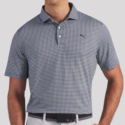 Golfpiké Puma Cloudspun Mono Check Navy