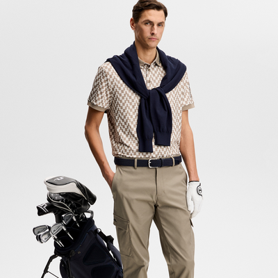 J Lindeberg I Tour Tech Print Golfpiké Herr I Brindel