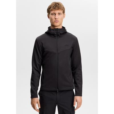 Golf Hoodie J Lindeberg Maclean Full Zip Herr Svart