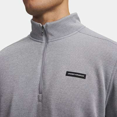 Golftröja Herr Under Armour Fleece Hybrid HZ Grå