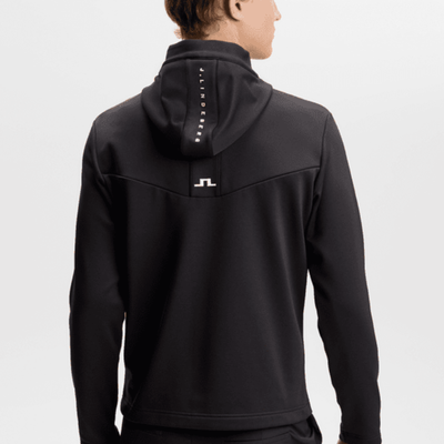 Golf Hoodie J Lindeberg Maclean Full Zip Herr Svart