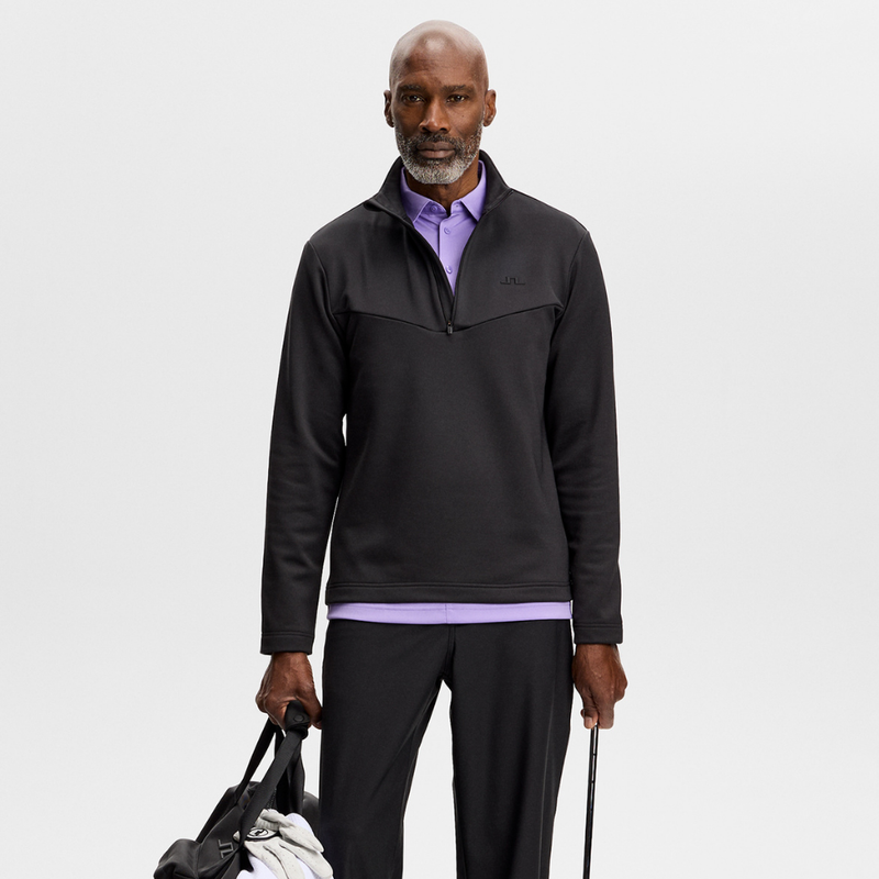 Golftröja J Lindeberg Maclean Quarter Zip Svart
