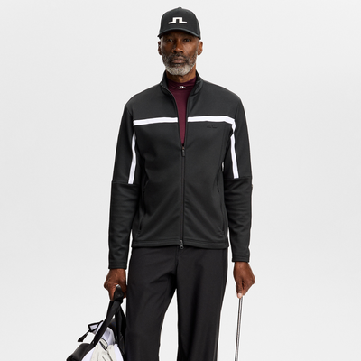Golftröja herr J.Lindeberg Sharpe Full Zip Svart