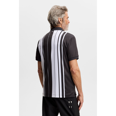 J Lindeberg Golf I 30Y Tour Tech Striped Polo I Svart/vit