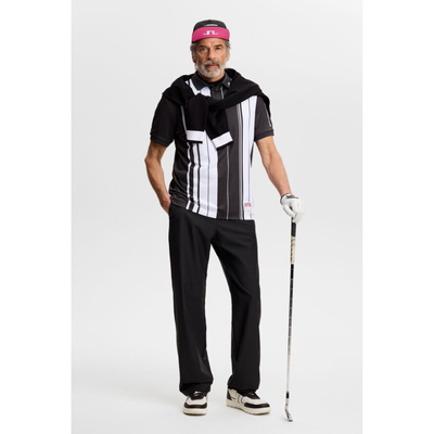J Lindeberg Golf I 30Y Tour Tech Striped Polo I Svart/vit