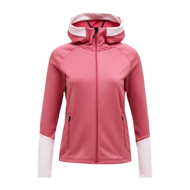 Golf hoodie Dam Peak Performance Rider Zip Hood Rosa