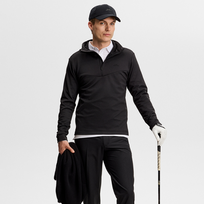 Golf Hoodie J Lindeberg Maclean Quarter Zip Herr Svart