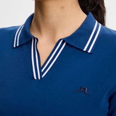 J Lindeberg Golf Mira Knitted Top Estate Blue