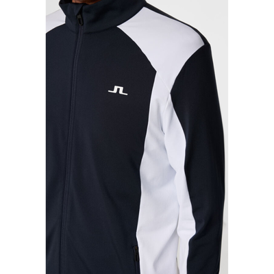 Golftröja Herr J Lindeberg Golf Banks Mid layer Navy/Vit