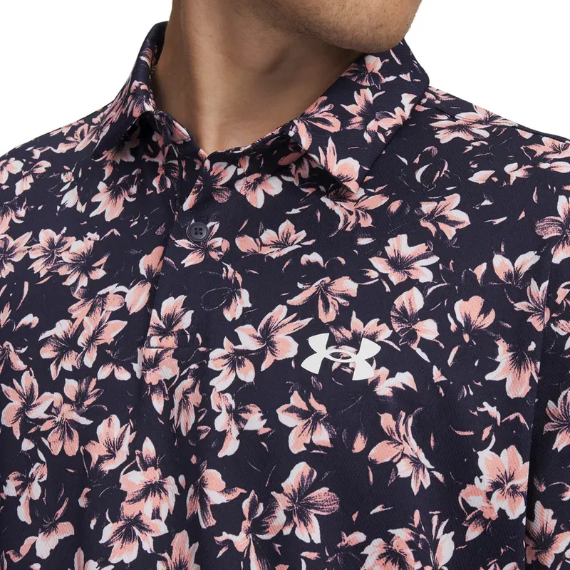 Golfpiké Under Armour Matchplay Printed Polo Rosa