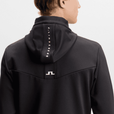 Golf Hoodie J Lindeberg Maclean Full Zip Herr Svart
