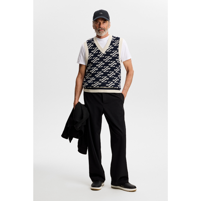 Stickad väst J.Lindeberg Anton Jacquard Knit Vest Navy