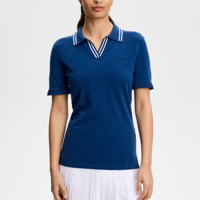 J Lindeberg Golf Mira Knitted Top Estate Blue