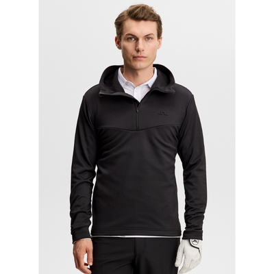 Golf Hoodie J Lindeberg Maclean Quarter Zip Herr Svart