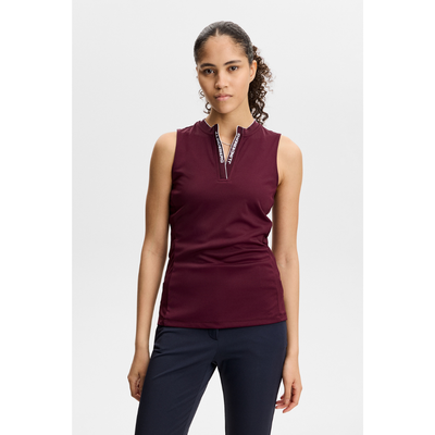J Lindeberg Golf Leya Sleeveless Top Vinröd