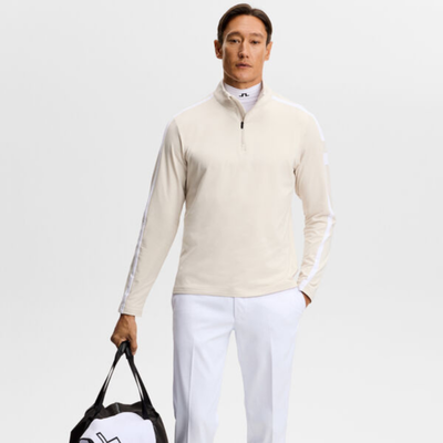 Golftröja J Lindeberg Keaton Quarter Zip Moonbeam