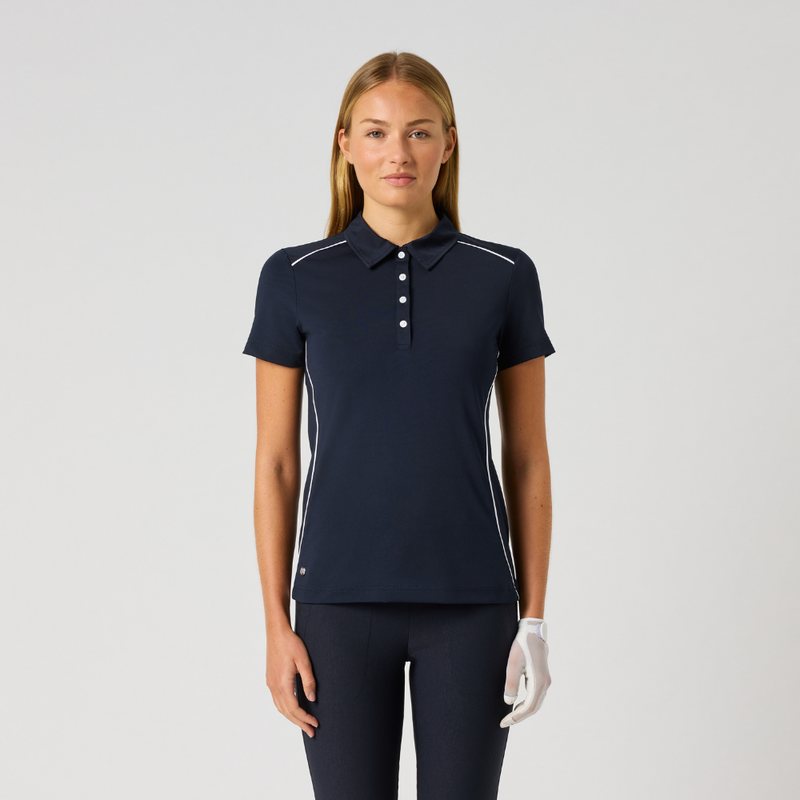 Golfpiké dam Daily Sports Piping SS Polo Navy