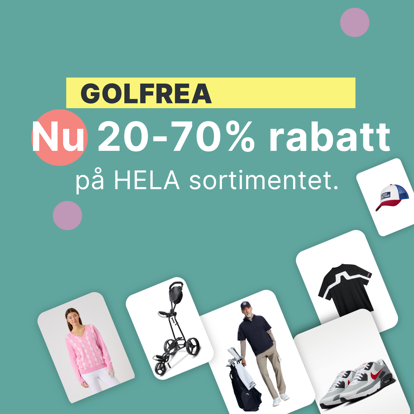 Golfspelare med golfkläder från nike