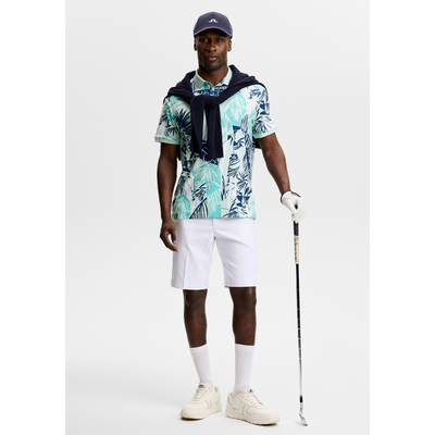 J Lindeberg I Tour Tech Print Golfpiké Herr I Grove Blue