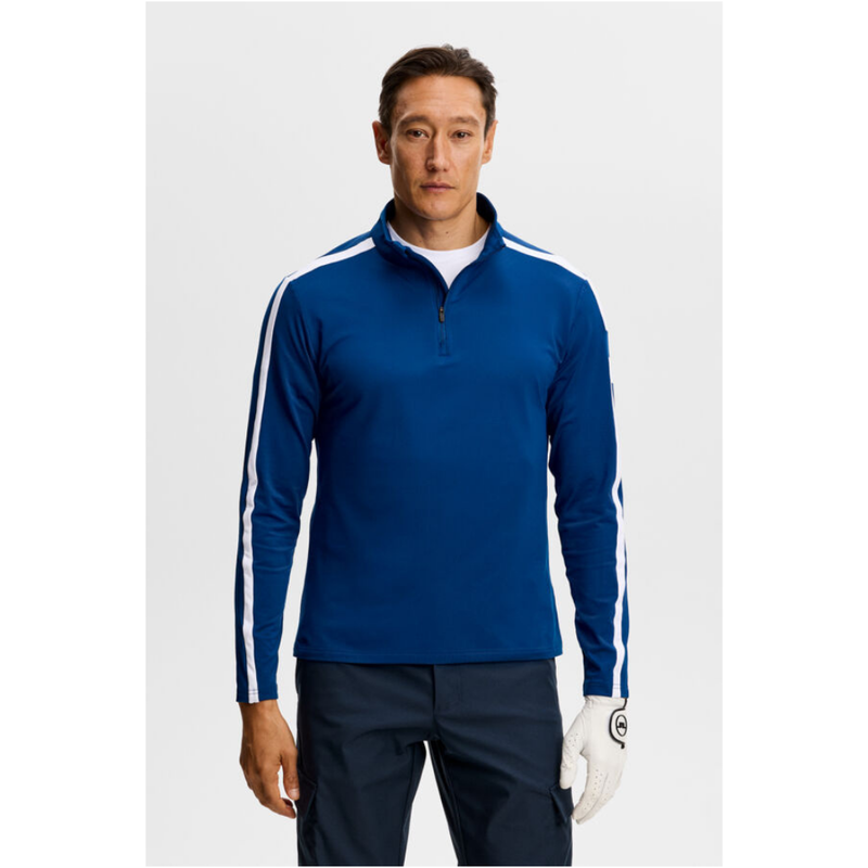 Golftröja J Lindeberg Keaton Quarter Zip Estate Blue