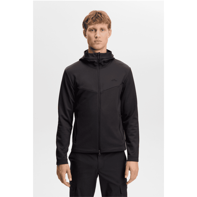 Golf Hoodie J Lindeberg Maclean Full Zip Herr Svart