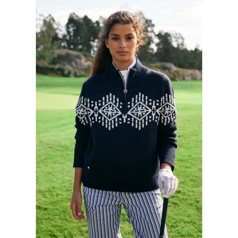 Daily Sports Stickad Golftröja Navy