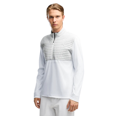 Puma Golf Cloudspun Tech Hybrid 1/2 Zip Vit/grå