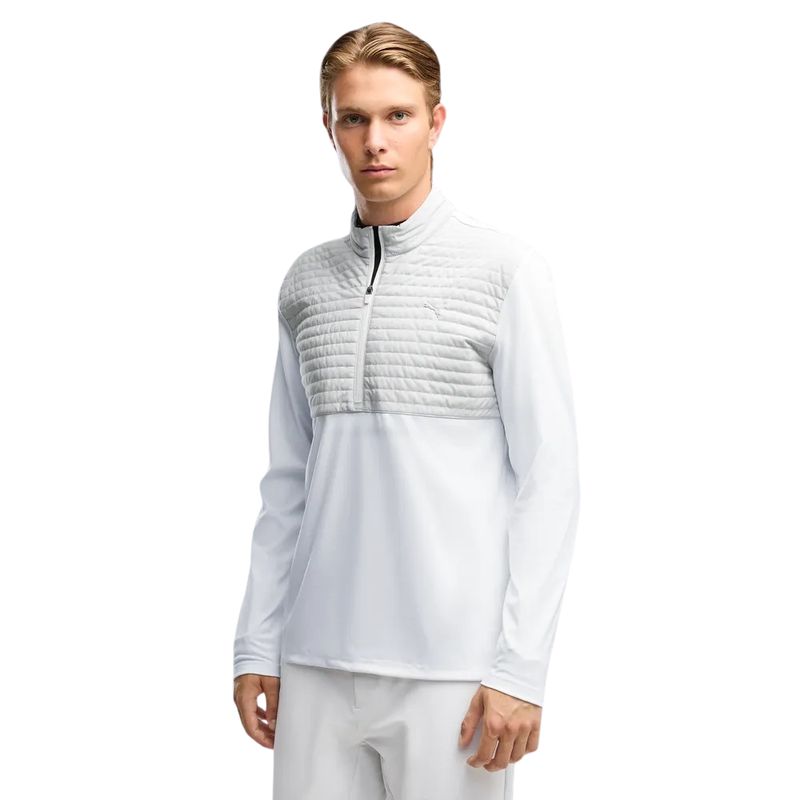 Puma Golf Cloudspun Tech Hybrid 1/2 Zip Vit/grå