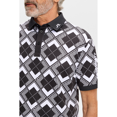 J Lindeberg Golf I Tour Tech Argyle Golfpiké Herr I Svart/vit