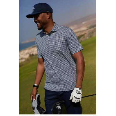 Golfpiké Puma Cloudspun Mono Check Navy