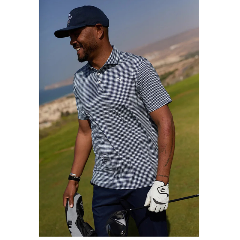 Golfpiké Puma Cloudspun Mono Check Navy