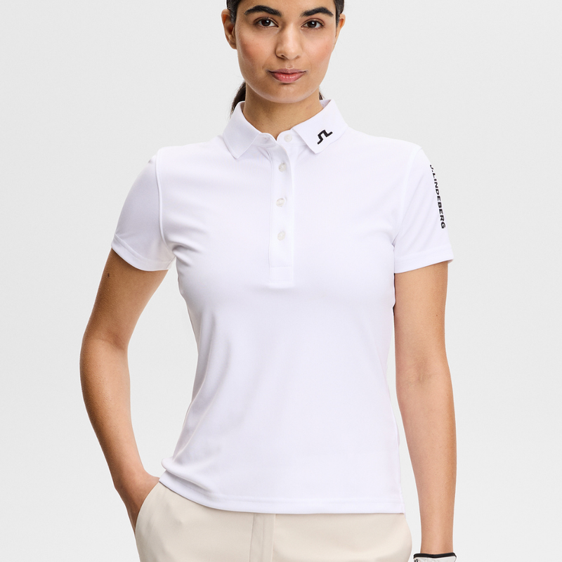 J Lindeberg Golf W Tour Tech TX Jersey Vit