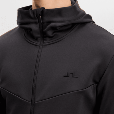 Golf Hoodie J Lindeberg Maclean Full Zip Herr Svart