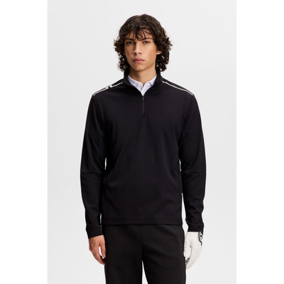 Golftröja J Lindeberg Leon Quarter Zip Herr Svart