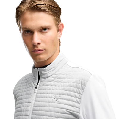 Puma Golf Cloudspun Tech Hybrid 1/2 Zip Vit/grå