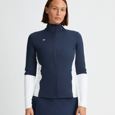 Golftröja Dam Röhnisch Blake Thermal Midlayer Navy/Vit