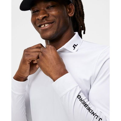 J Lindeberg Tour Tech Långärmade pikétröja Vit