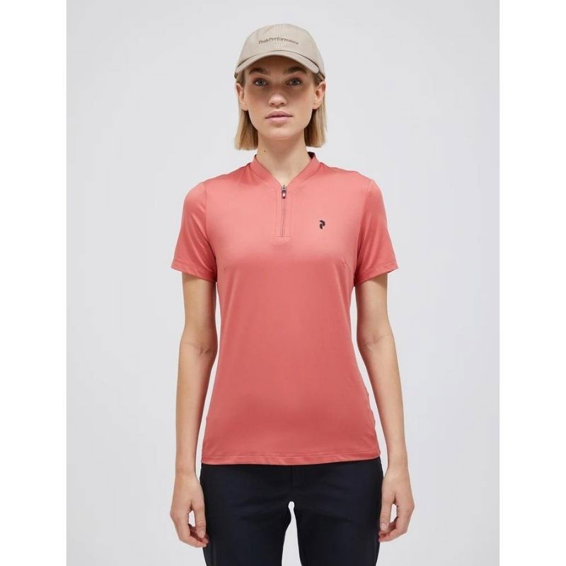 Peak Performance Golf Turf Zip SS Top Trek pink