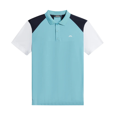 J Lindeberg Block Golfpiké Herr String Still Water