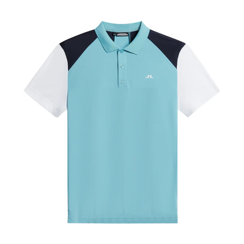 J Lindeberg Block Golfpiké Herr String Still Water